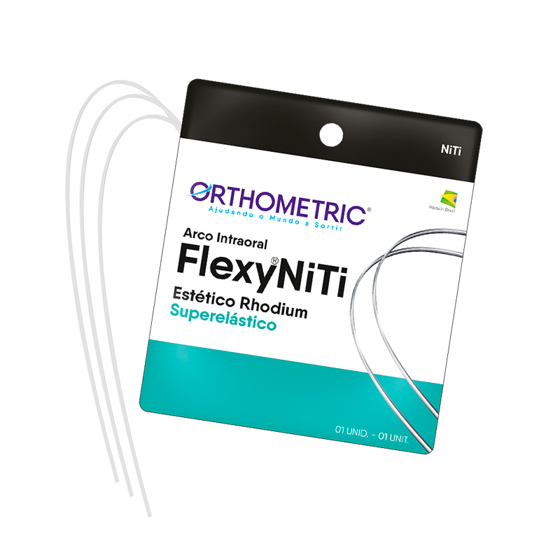 Arco Flexy NiTi Superelástico Estético Rhodium Redondo 0,020'' Superior - Orthometric