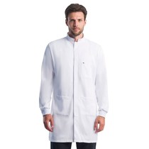Jaleco Masculino Gabardine Manga Longa com Botão Basic Branco M - Dra. Cherie