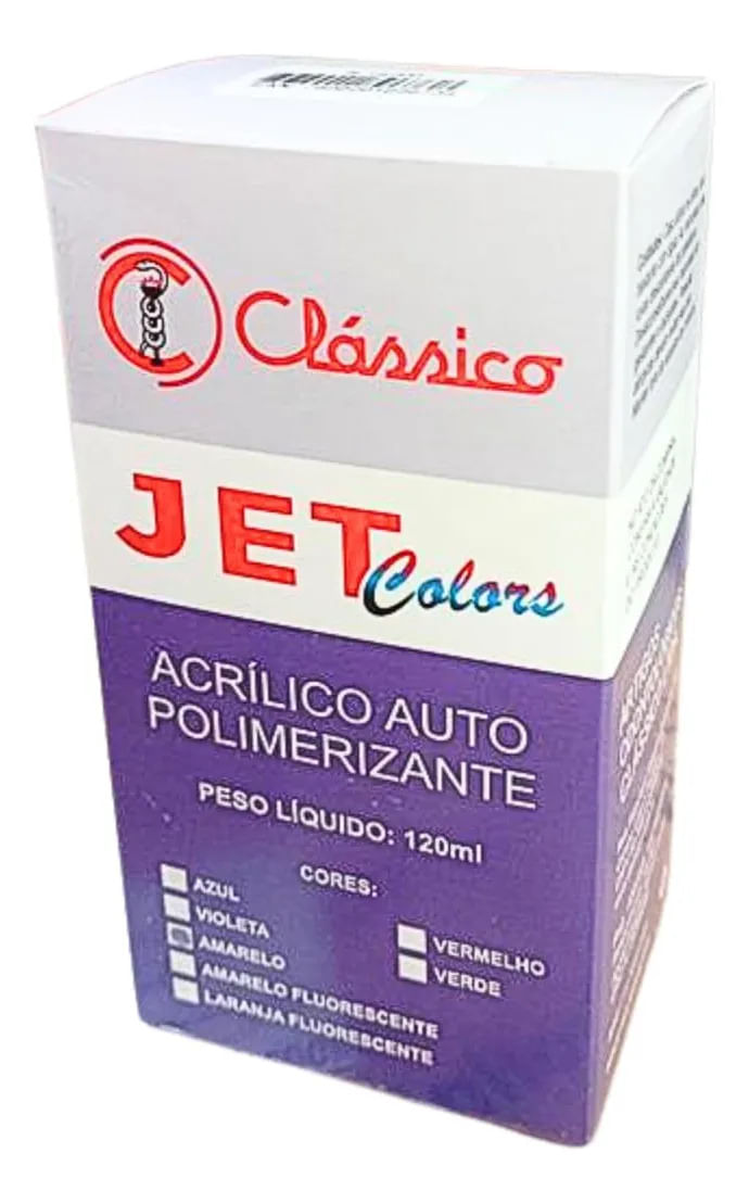 Resina Acrílica Autopolimerizante Jet Color Amarelo 120 ml - Clássico