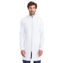Jaleco Masculino Manga Longa com Zíper Veneto Slim Branco G - Dra. Cherie
