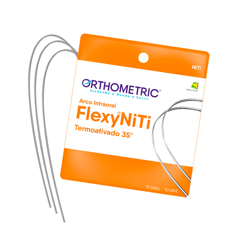 Arco Flexy NiTi Termoativado Retangular 0,019''x0,025'' Inferior - Orthometric