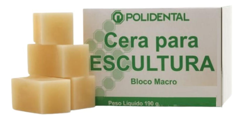 Cera Bloco Polidental para Escultura 190g 12 blocos - Polidental