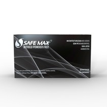 Luva de Procedimento Nitrílica SafeMax Preta - Supermax