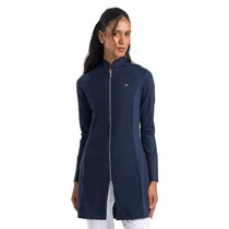 Jaleco Feminino Manga Longa com Zíper Veneto Slim Azul Marinho G - Dra. Cherie