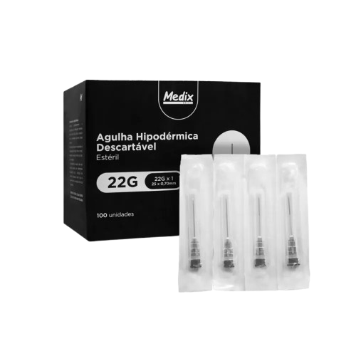 Agulha Descartável Hipodérmica 25x0,70mm 22G 1 - Medix