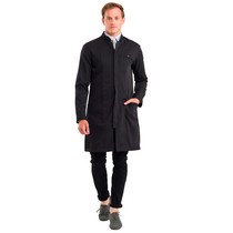 Jaleco Masculino Manga Longa com Zíper Elegance Slim Preto M - Dra. Cherie