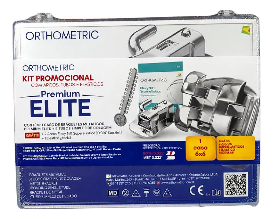 Bráquete De Aço Premium Elite Roth 0,022 1 Caso + Brinde - Orthometric