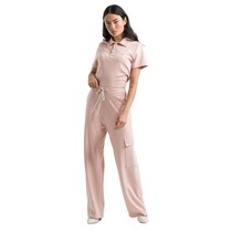 Pijama Scrub Cirúrgico Feminino Malha Manga Curta Polo Vinho GG - Dra. Cherie