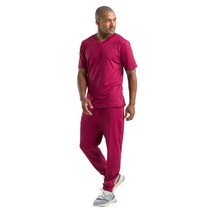 Pijama Scrub Cirúrgico Masculino Malha Manga Curta Active Vinho M - Dra. Cherie
