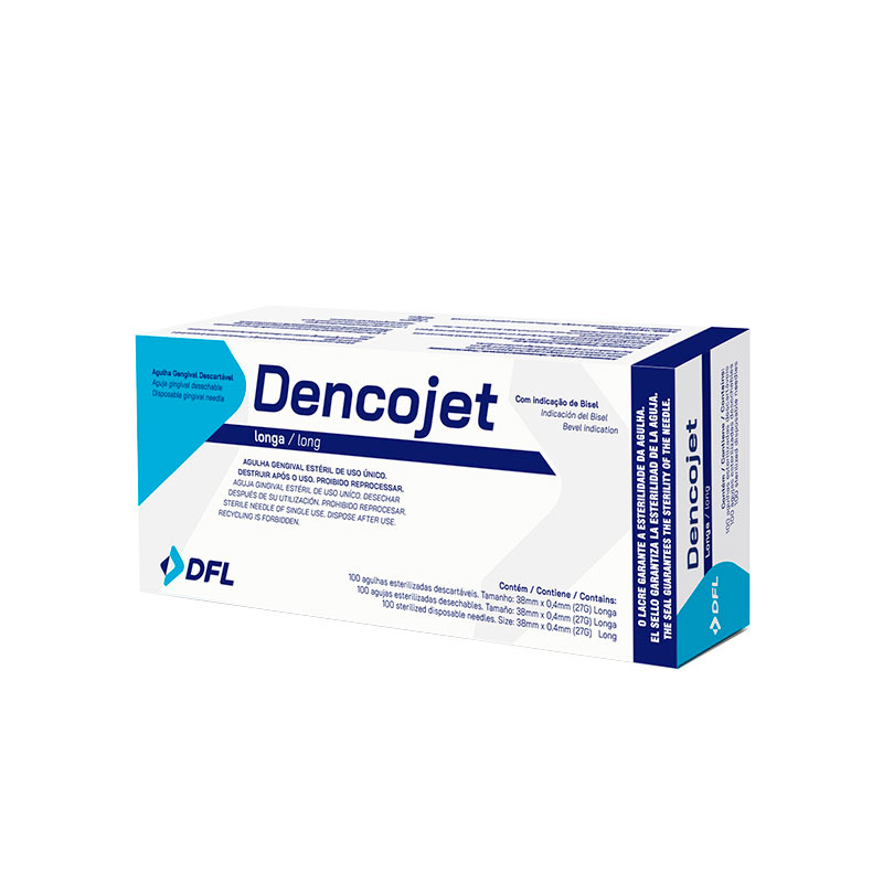 Agulha Gengival Dencojet 27G 0,4x38mm Longa 100unid. - DFL