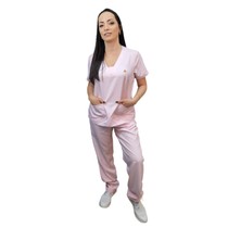Pijama Cirúrgico Feminino Rosa Bebê - PPP - Dana Jalecos Exclusivos