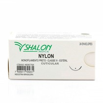 Fio de Sutura de Nylon Preto 4-0 Agulha 3/8 CT 3,0 cm 24unid. - Shalon