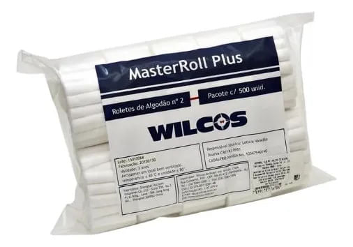Algodão Rolete Dental Master Roll Plus n.°2 c/500 - Wilcos
