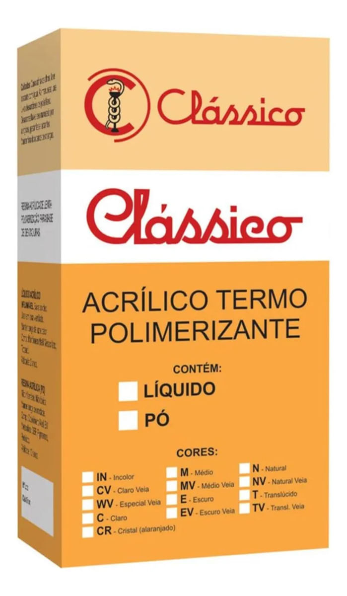 Resina Acrílica Termo Polimerizante Pó 440g - Clássico
