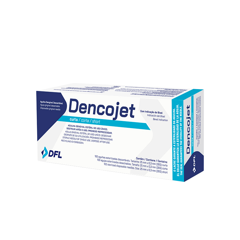 Agulha Gengival Dencojet 30G 0,3x25mm Curta 100unid. - NOVA DFL