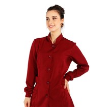 Jaleco Feminino Gabardine Manga Longa com Botão Unik Bordô G - Funwork