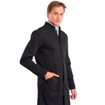 Jaleco Masculino Manga Longa com Zíper Elegance Slim Preto G - Dra. Cherie