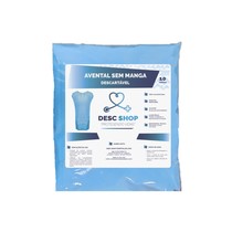 Avental Descartável Sem Manga 40Gr Azul Claro 10Unid. - Desc Shop