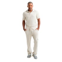 Pijama Scrub Cirúrgico Masculino Malha Manga Curta Polo Bege M - Dra. Cherie
