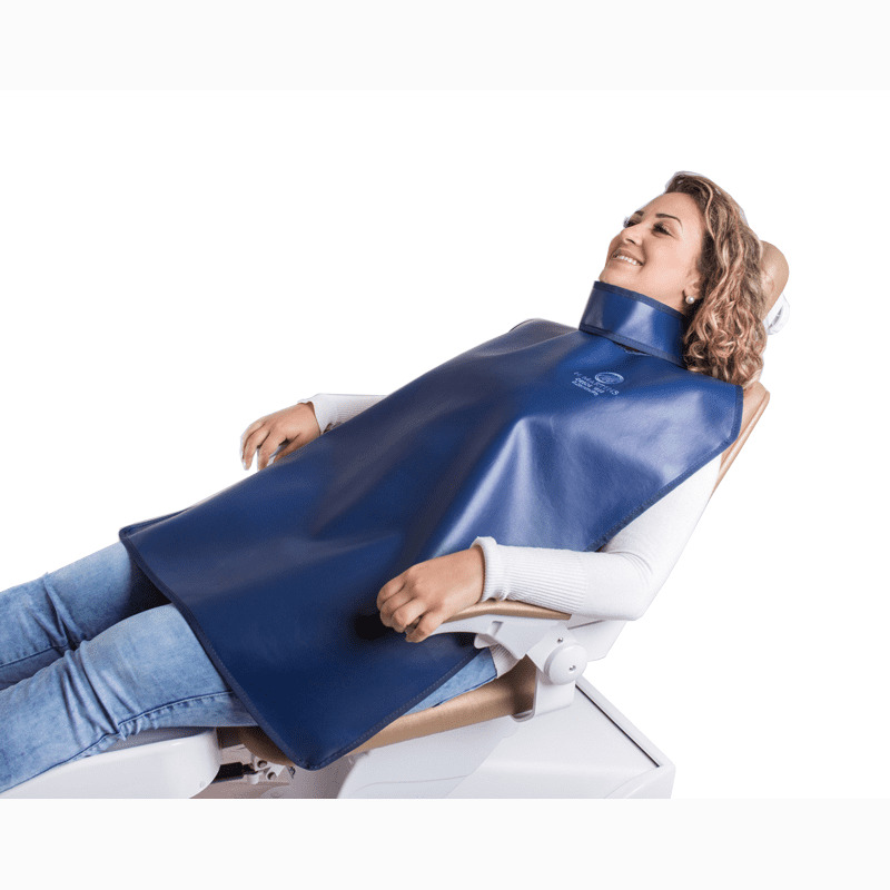 Avental Raio-X Adulto com Protetor de Tireoide 76x60cm 0,25mmPb Azul  - N Martins