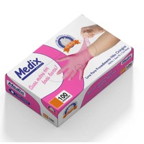 Luva para Procedimento Nitrílo Sem Pó Rosa P - Medix